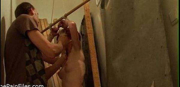  Teen redhead slaves bondage and barn domination of unexperienced submissive in k